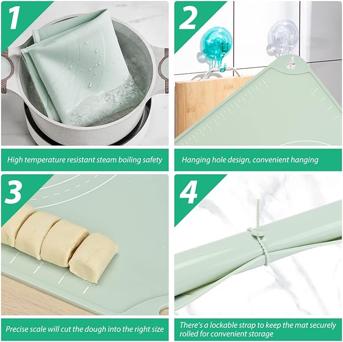 2 Pack Silicone Pastry Mat 24"*16" Extra Thick Non Stick Baking Mat