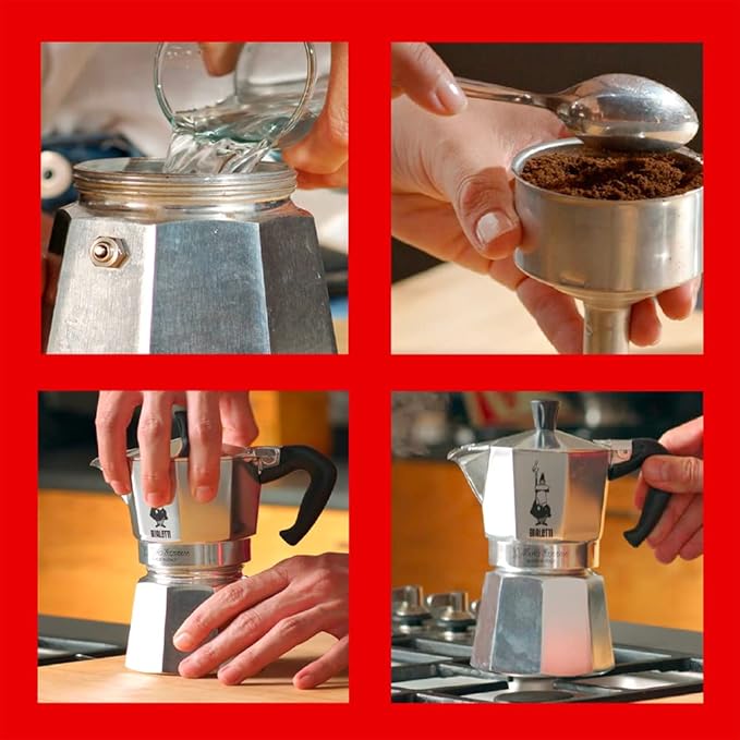 Bialetti - Moka Express: Iconic Stovetop Espresso Maker, Makes Real Italian Coffee, Moka Pot 12 Cups (22.6 Oz - 670 Ml), Aluminum, Silver