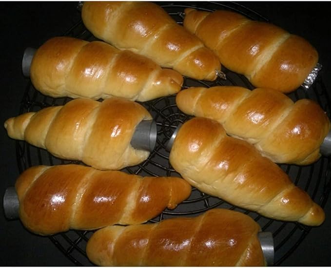 Joyeee 30 Pack Non-stick Large Cream Horn Molds - 5" Stainless Steel for DIY Cooking Danish Pastry, Lady Lock Form, Croissant Roller, Ice Cream Egg Roll