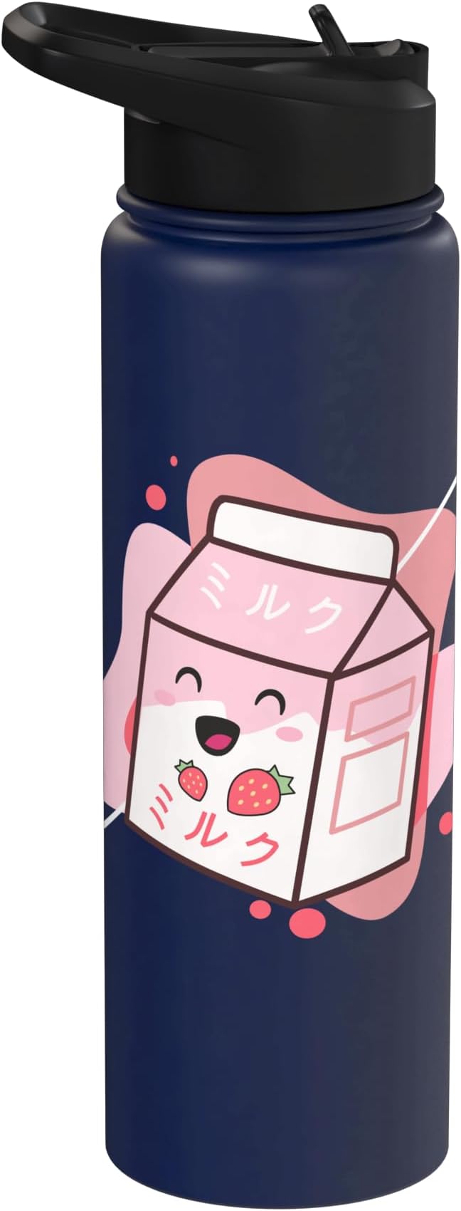 Kawaii Milk Cow Retro Japanese Strawberry Strawberry Milk Stainless Steel Insulated Water Bottle