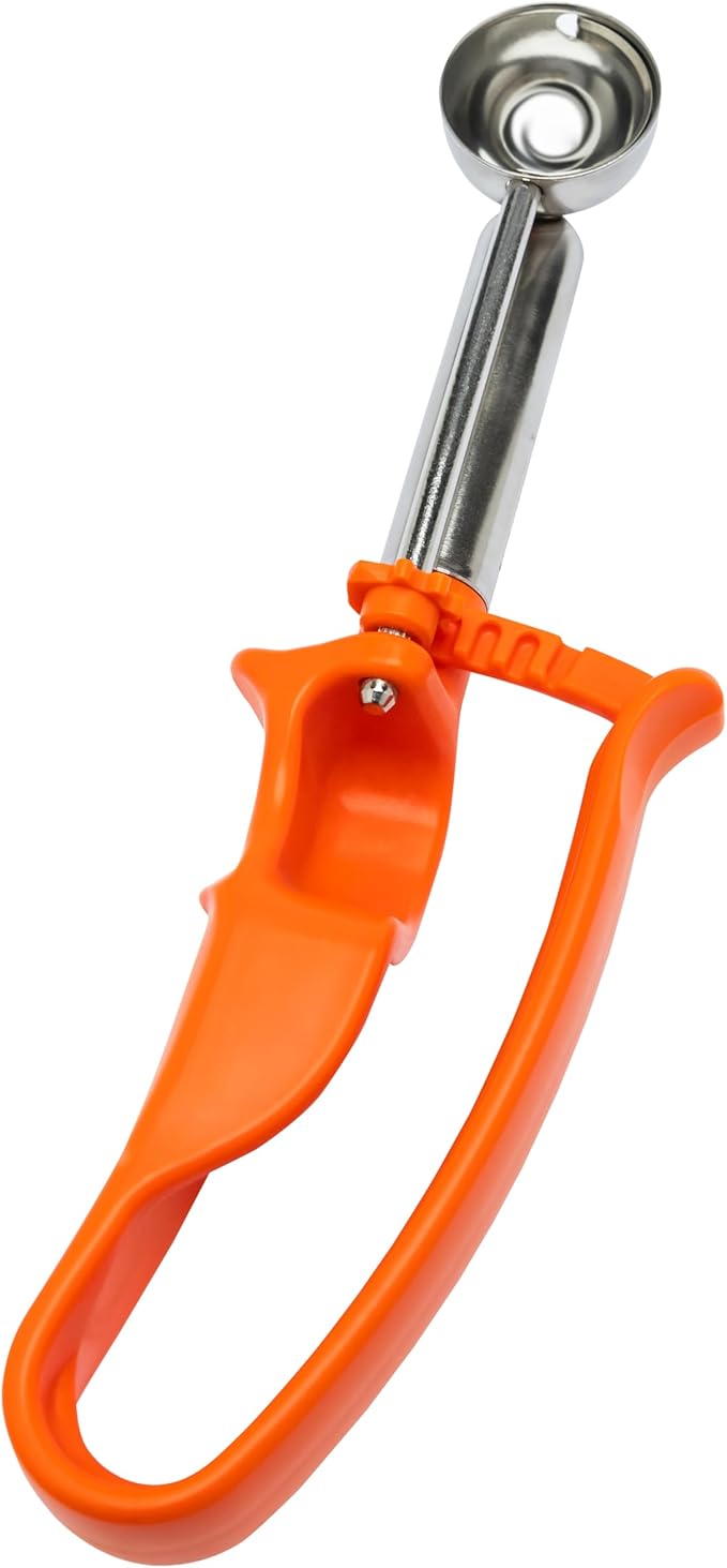 【Extended】Size 100 ORANGE (0.32 oz.) VODOMAX Commercial Food Disher, 13 Sizes, #100 Scoop, Stainless 18-10, Cookie Scoop, Best Seller Disher, Portion Control, Melon Scoop, Ice Cream Scoop