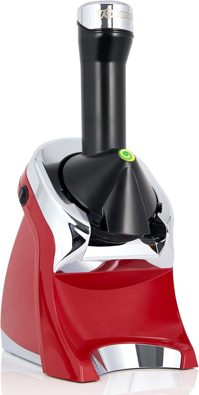 Yonanas 988RD Deluxe Vegan, Dairy-Free Frozen Fruit Soft Serve Maker, Includes 75 Recipes, 200 W, Red