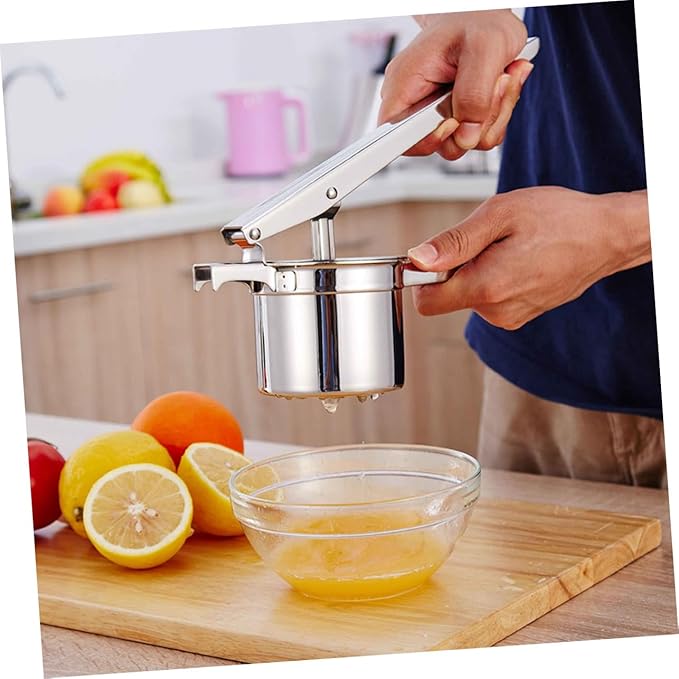 Manual Lemon Juicer Citrus Press Long Handle Stainless Steel Dishwasher Safe for Household Use