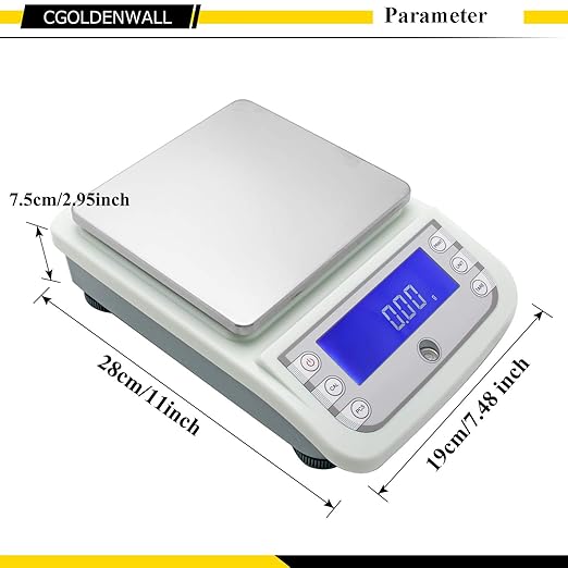 CGOLDENWALL 5000g 5kg 0.01g Lab Analytical Balance Digital Precision Electronic Scale Analytical Counter Automatic Calibration Commercial Scale High Precision Output RS232 and Automatic Calibration