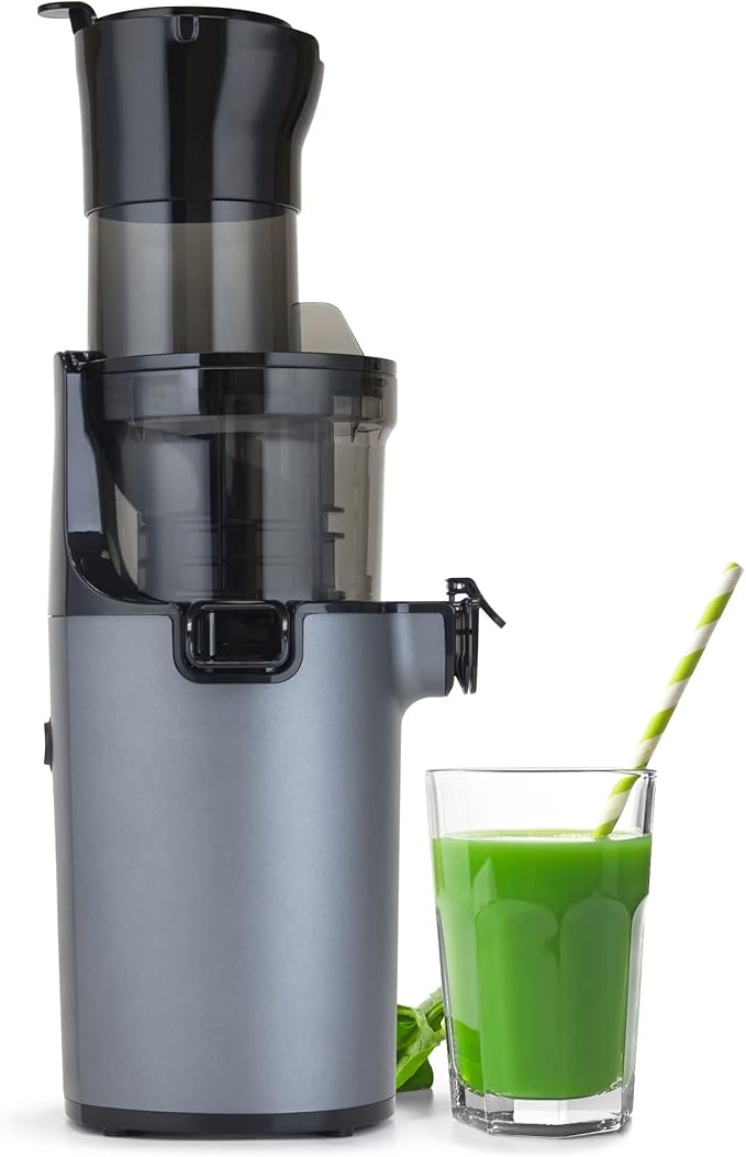 Shine SJX-1 Easy Cold Press Juicer with XL Feed Chute and Compact Body, Gray