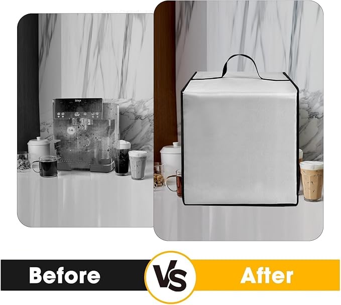 Espresso Machine Dust Cover for Ninja Luxe Café Pro Series ES701/ES601CY/ES601GM Drip Coffee Maker, Luxe Café Machine Lid,Heavy Duty Waterproof Antistatic Nylon Covers Case (Silver)