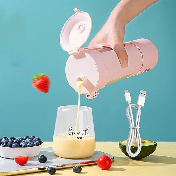 Electric Blender Cup - 700ml Cordless USB Rechargeable Fruit Mixer | Electric Juicer Cup for Vegetables | for Women Men Teens Adults Kitchen Gym Travel Dormitory Apartment Hotel School