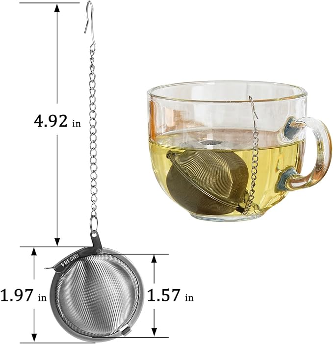 304 Stainless Steel Tea Strainers for Loose Tea Infuser Ball, Extra-Fine Mesh Tea Ball, Tea Holder Loose Leaf Tea Steeper, Tea Diffuser for Rooibos, Black Tea, Herbal & Spices (Small x 3)