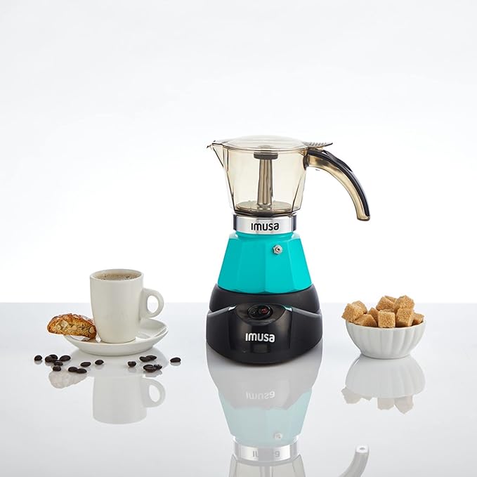 IMUSA 3 or 2cup Electric Espresso Maker, Teal