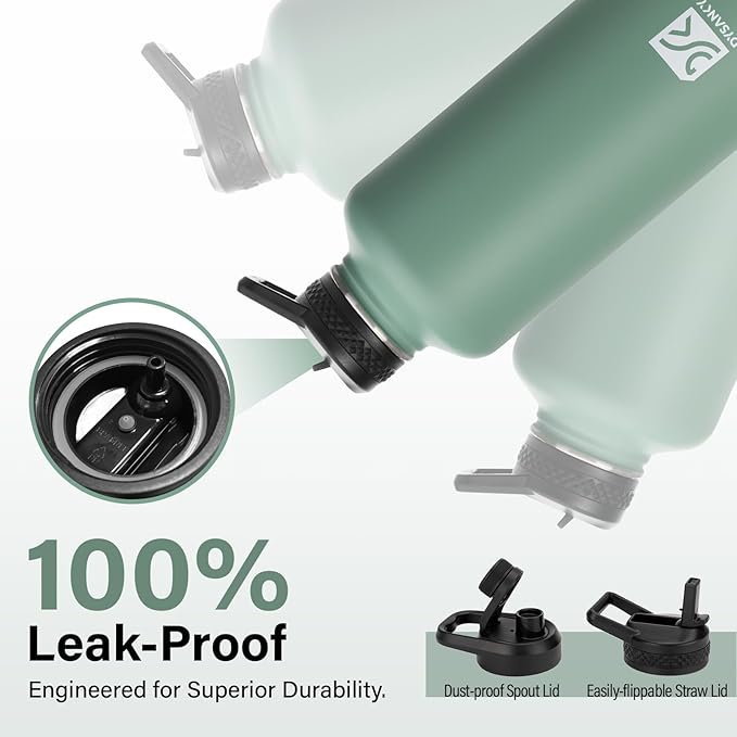 DYSANKY Insulated Water Bottle | Thickened Stainless Steel for Gym and Hiking with Straw, Carrier Bag, Handle Strap | BPA-Free 87 oz