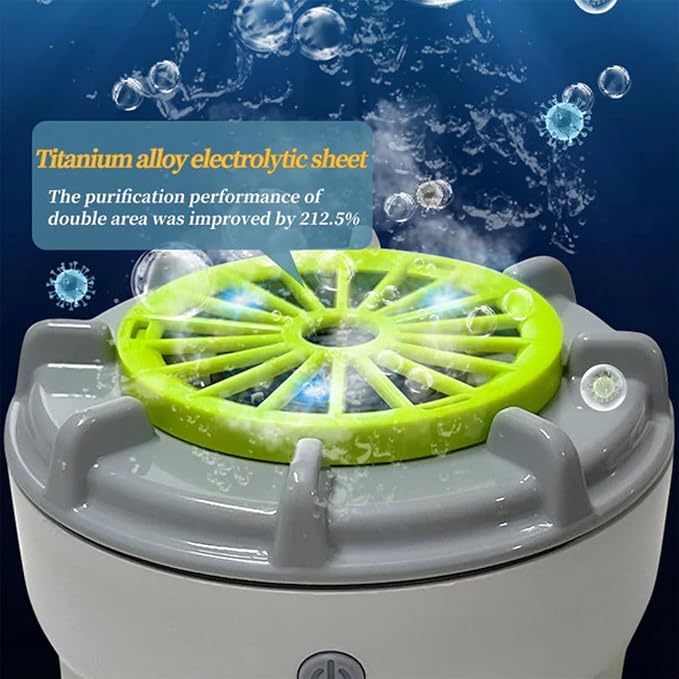 Efficient Portable Fruit and Vegetable Washers, Fruit and Vegetable Cleaning Machine, Electric Fruit Cleaner for Washing Fruits, Vegetables, Grain, Meat, Water-Proof & Wireless Charging (A)