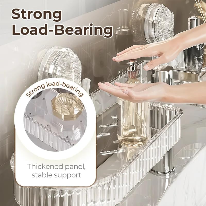 2025 NEW Universal Removable Faucet Storage Rack, Removable faucet storage rack installs, no drilling required, residual water automatically drains away, Thickened and widened panel design (White)