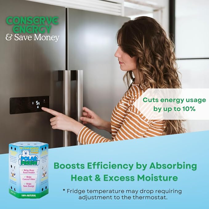 All-in-1 Refrigerator Deodorizer & Produce Saver by Polar Fresh – Fridge Odor Eliminator, Ethylene Gas Absorber, Fridge Moisture Absorber & Efficiency Booster; Surpasses Baking Soda & Charcoal