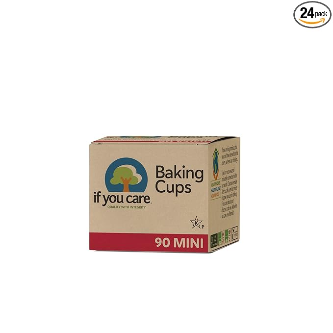 If You Care Unbleached Cupcake Liner Baking Cups - 24 Pack of 90-Count Boxes – Mini Size - Made of Silicone Coated, Greaseproof Parchment Paper, Compostable Muffin Holders