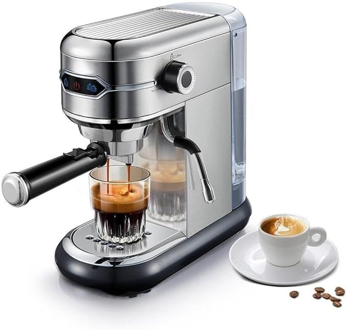 Semi-auto Stainless Steel Household Coffee Machine 19 Capsules Superfine Capsule Powder Coffee Machine Cappuccino and Espresso H11 (Color : H11 SR, Size : CHINA_EU)