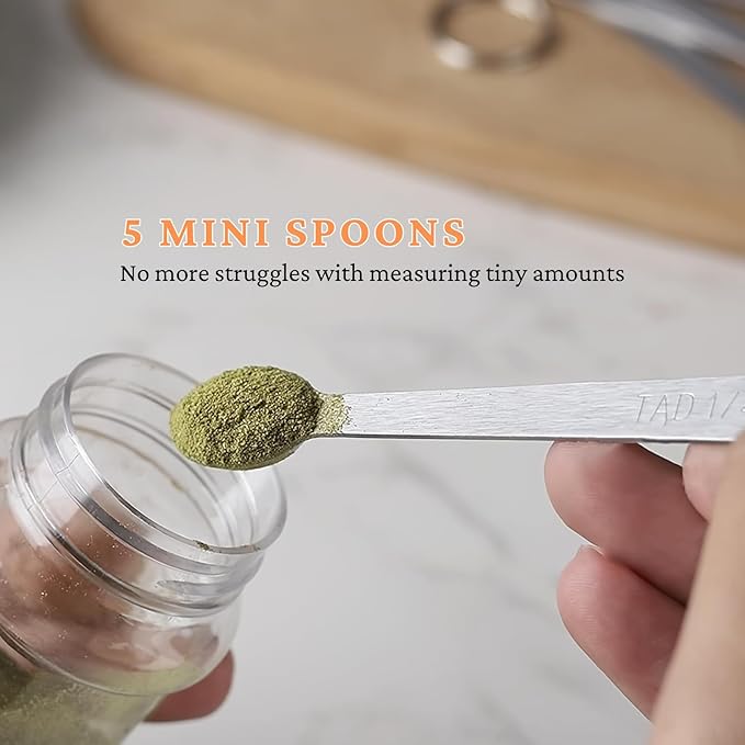 12PCS Measuring Cups and Spoons Set, 7 Stainless Steel Nesting Measuring Cups & 5 Mini Measuring Spoons for Cooking Baking, Dry and Liquid Ingredients Measurement