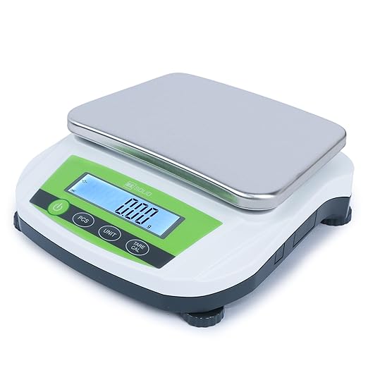 U.S. Solid Precision Balance, 5000g/11lb x 0.01g Analytical Digital Lab Scale, 5.6" x 7.6" Rectangular Pan, Piece Counting, 19 Weighing Units, 100-240V AC, Kitchen, Jewelry, Scientific Use
