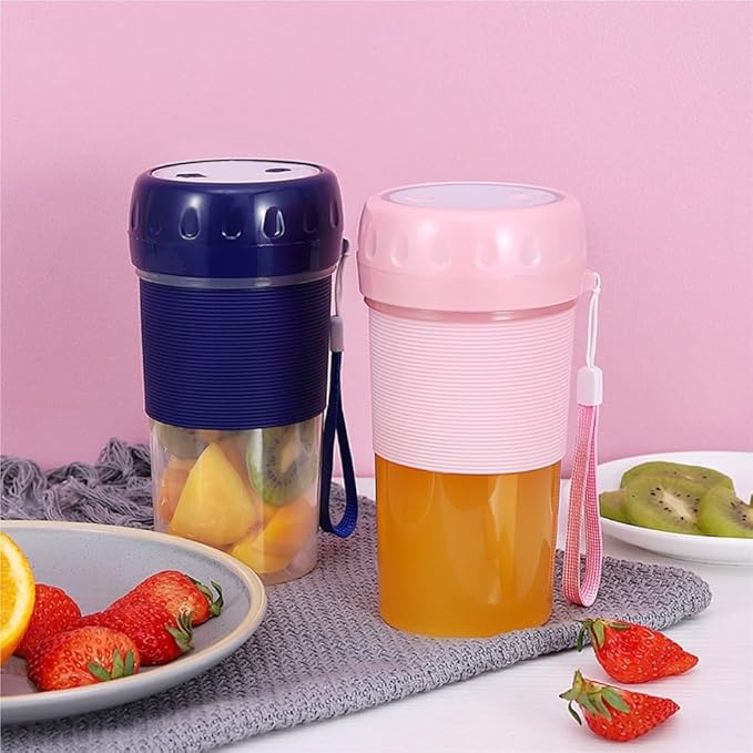 Portable Blender For Juicing - 300ml Capacity, USB - C Rechargeable, 6 Blades For Smooth Drinks, Ideal For Home And Travel -Portable Juice Cup(Pink)