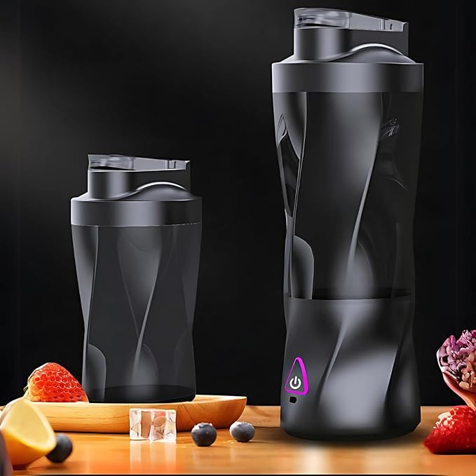 Portable Juicer Blender, USB Rechargeable Smoothie Maker with 6 Upgraded Blades and 6000mAh Battery, 700ml/24oz Capacity, Ideal for Smoothies, Protein Shakes, Travel and Office (Black)