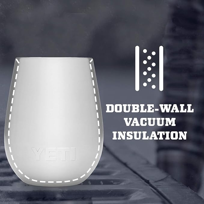 YETI Rambler 10 oz Wine Tumbler, Vacuum Insulated, Stainless Steel with MagSlider Lid, White