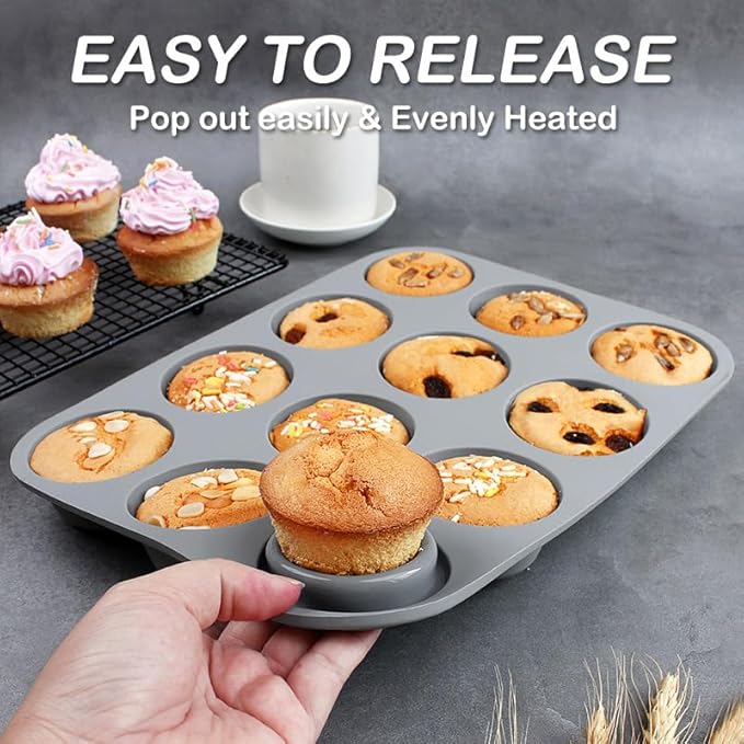 7in1 Silicone Bakeware Baking Set, Kitchen Bake Pans Molds Tray for Oven with BPA Free Round/Square Cake Pan, Loaf Pan, Muffin Pan for Bread Pizza Cheesecake Cupcake Pie Desserts