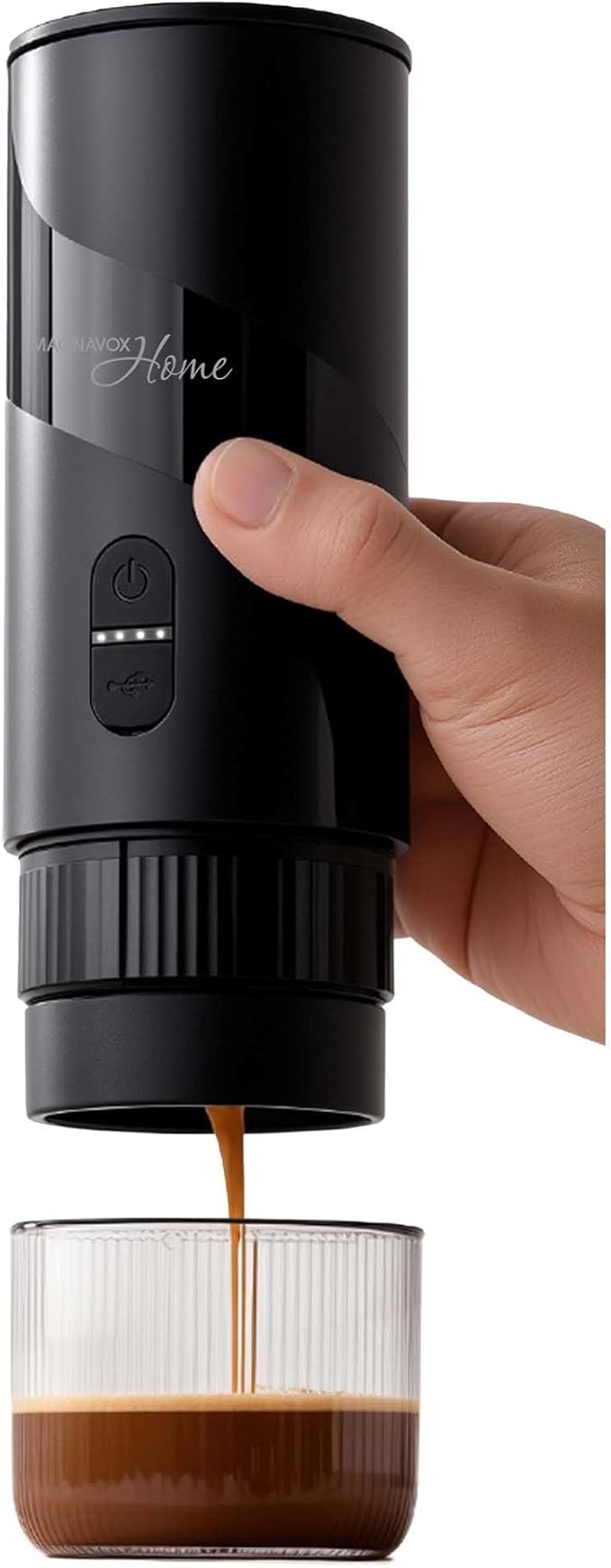 Magnavox HOME Portable Espresso Coffee Maker (Grounds or Pods) with Fast Brew Technology & Single Touch Control, Ideal for Offices or Travel