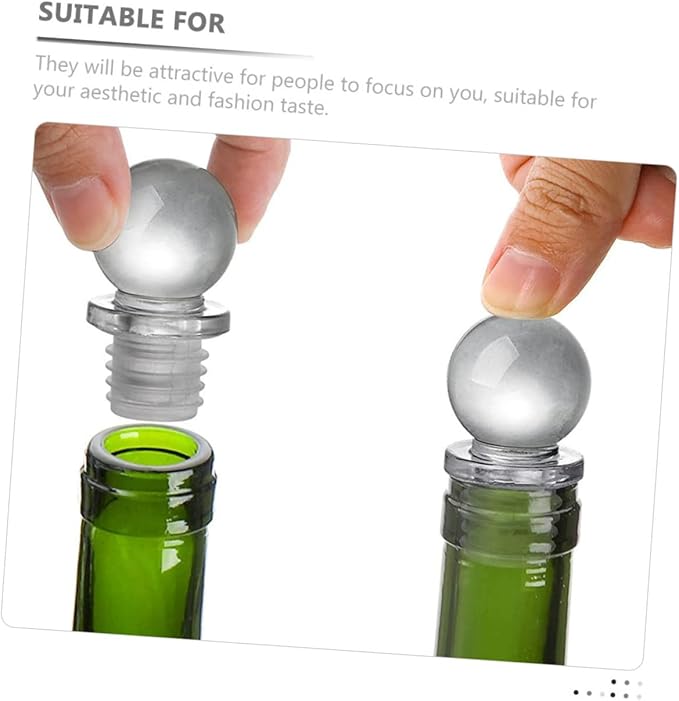 Ipetboom 24pcs Glass Ball Wine Bottle Stoppers with Silicone Seal Decorative Wine Saver Caps for Aromatherapy Perfume Cosmetic Bottles Portable Airtight Seal to Keep Beverages Fresh and