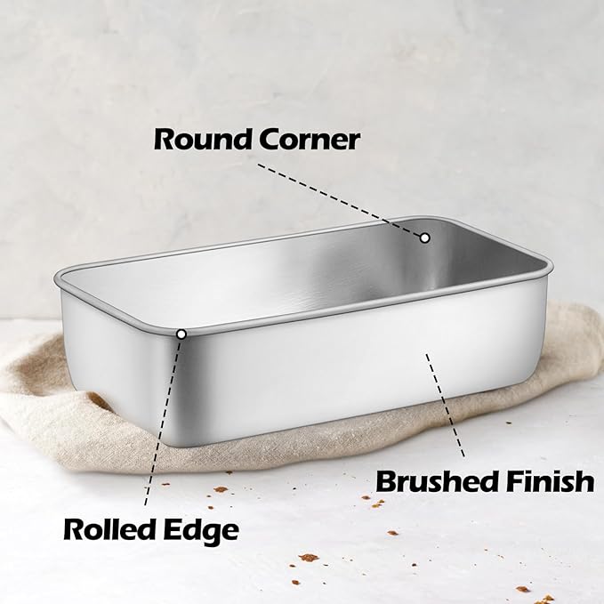 Leonyo 10 Pack Loaf Pans for Baking Bread, 9x5IN Stainless Steel Loaf Pans Set for Homemade Bread, Meatloaf, Bananas, Brownies, Lasagnas, Dishwasher Oven Safe
