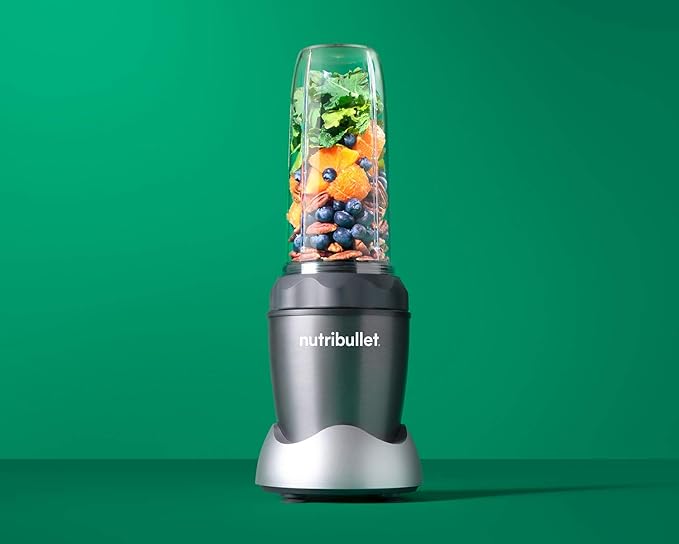NutriBullet NB50100C Pro 1000 Single Serve Blender (1000W) 7-Piece Set, Dark Gray/Light Gray Skirt