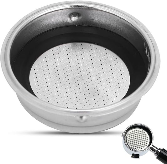 1 Cup 51mm Coffee Filter Basket, Stainless Steel Pressurized Mesh Coffee Filters Bottomless Portafilter Coffee Machines Accessories for Semi-Automatic Coffee Machine Series (1 Cup)