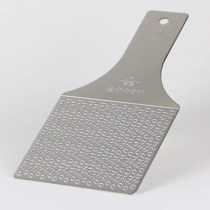 Sustainable Stainless Steel Wasabi Grater - Hagane Zame REGULAR - Grate Wasabi, Garlic, Ginger, Apples, Fruits, Vegetables, Creamy Texture/Kinjirushi Wasabi (Reguar, 6.8 inch x 3.3 inch)