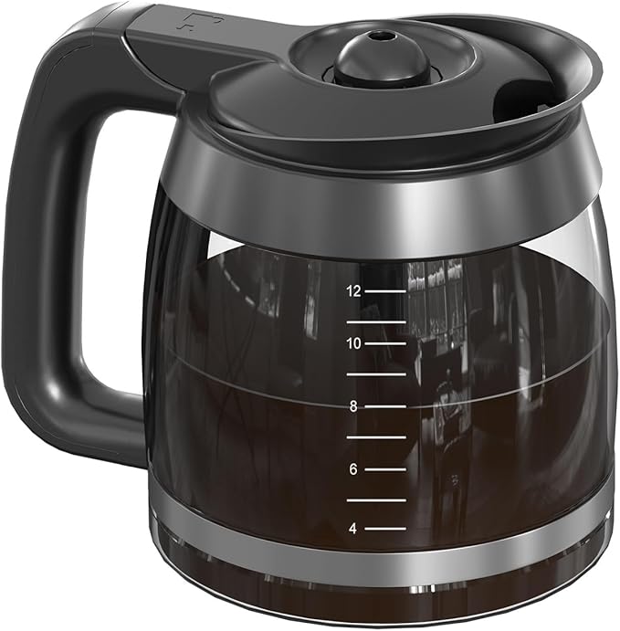 CE251 12-Cup Glass Carafe Pot Replacement Compatible with Ninja Coffee Brewer Maker, Fit Models CE251 CE201 CE201C CE200 CE200C Model# XGLSLID200, 1 Pack
