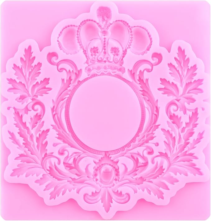 Mujiang Baroque Photo Frame Fondant Molds Picture Frame Silicone Mold Vintage Mirror Frame Molds for Cake Decoration Cupcake Topper Chocolate Candy Polymer Clay Gum Paste Set of 4