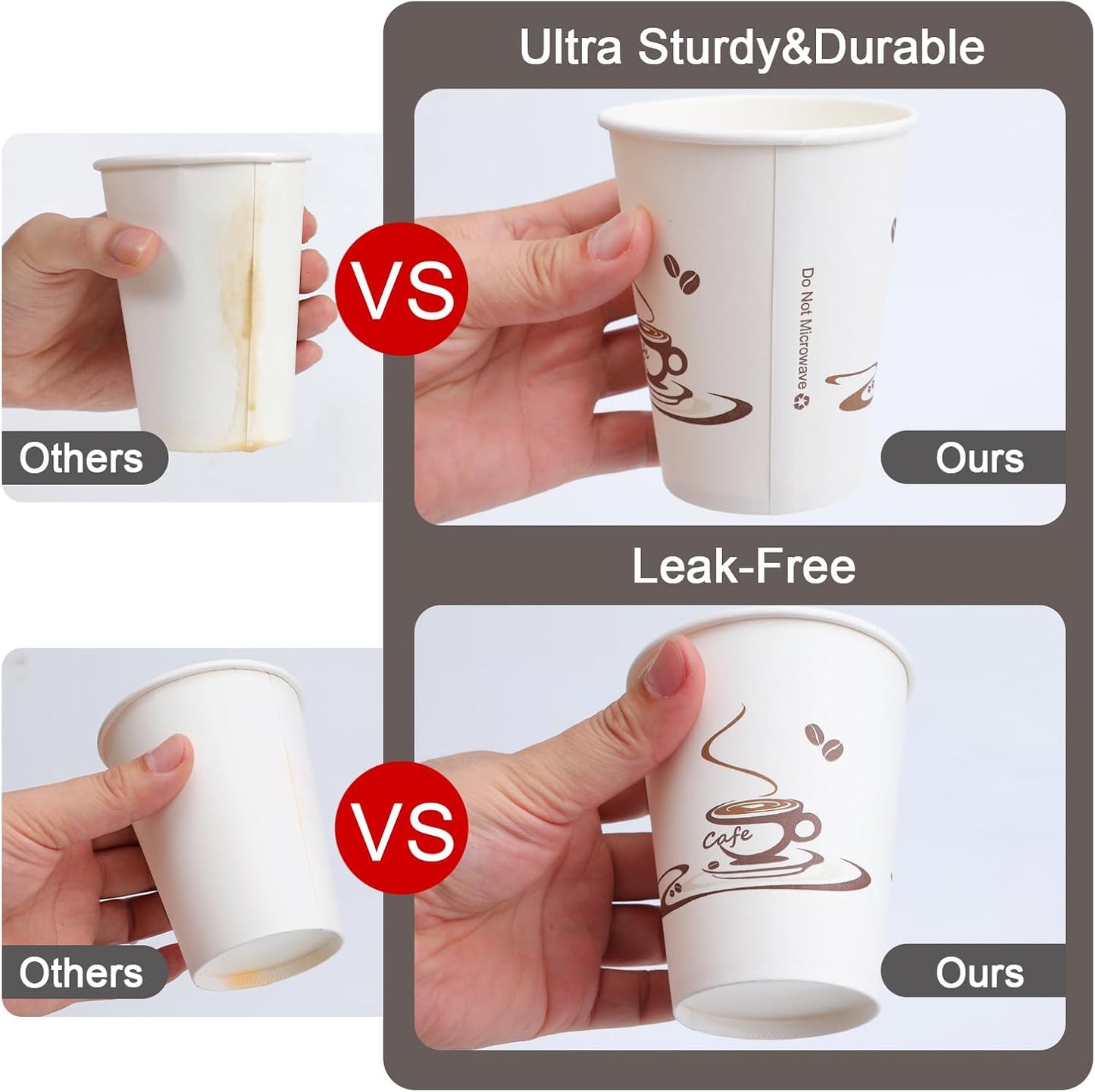 Lamosi 240 Pack 12 OZ Coffee Cups, Disposable Paper Cups for Hot/Cold Beverage, Leak-Free Paper Coffee Cups for Cafe, Restaurant, Office and Home