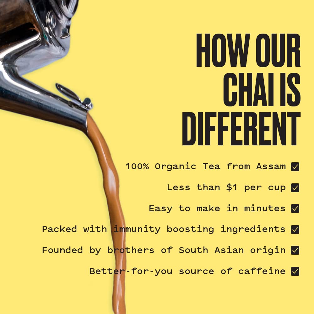 Kolkata Chai Signature Masala Chai & Decaf Masala Chai Tea, Assam Black Tea Combo Pack, Makes 40 cups, Premium loose leaf tea and spice blend, All Natural