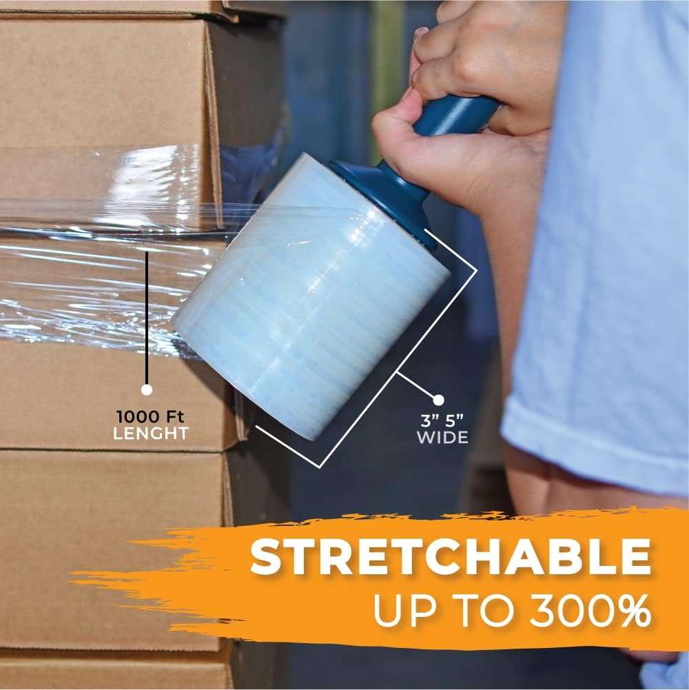 WOD SFD5 Industrial Mini Hand Stretch Wrap Film Plastic Dispenser - Used for Storage Moving, Pallet Wrap, Packaging, Wrapping: Fits 3 in Core (Pack of 1)