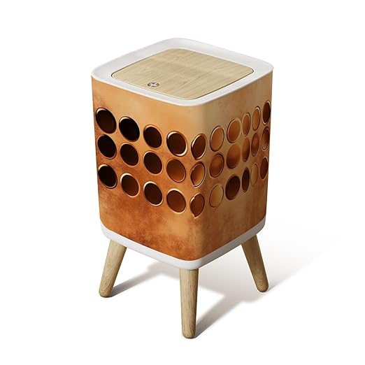 Small Trash Can with Lid Bronze Color Palette Gradient Bronze Color Wastebasket with Press Cover Dog Proof Garbage Can Waste Bin for Kitchen Bathroom Nursery 2.6 Gallon