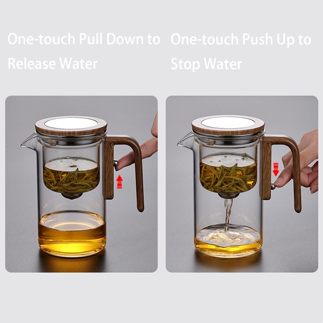 Enchanti Tea Pot, Witchcraft Magic Glass Teapot with Infuser Strainer and Lid for Loose Leaf Tea Herbal, Magnetic Water Separation Tea Maker Kettle Clear Enchantipot (600ml)