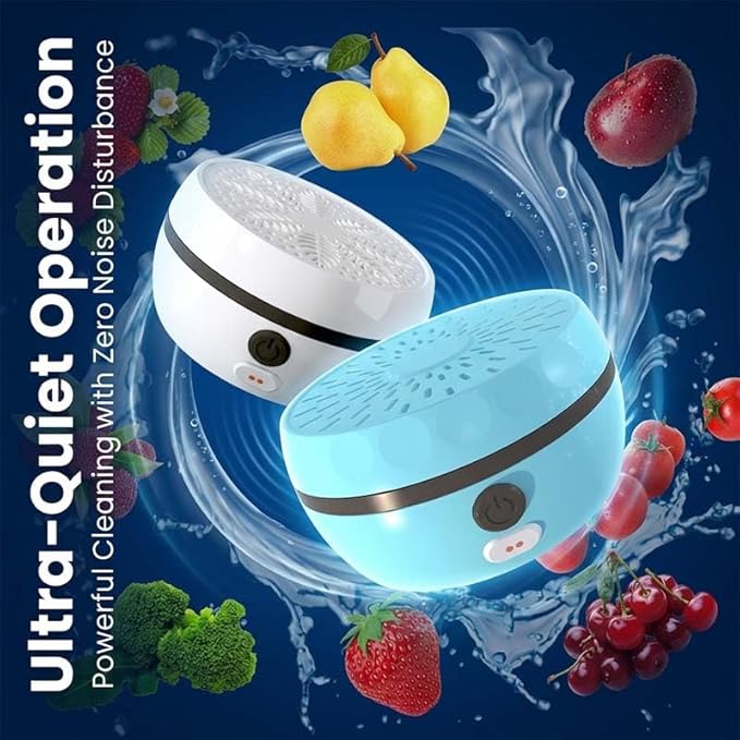 Fruit & Vegetable Cleaning Machine: Vegetable Cleaner Device with Multi-Mode Cleaning - Portable Waterproof Food Purifier for Fruits, Vegetables, Meat & Seafood - USB Rechargeable (white)