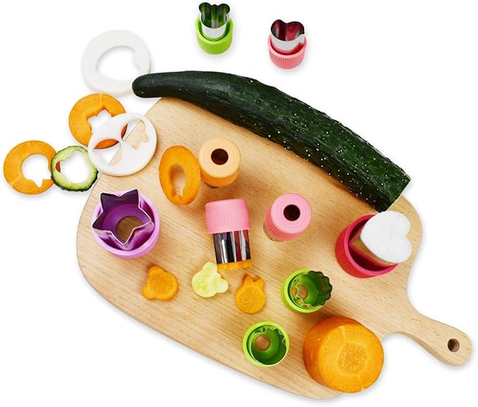 11Pcs Vegetable Cutter Shapes Set Mini Cookie & Fruit & Pie Stamps Mold Stainless Steel Mini Cookie Cutters Mini Food Cutters for Kids Baking and Food Supplement Tools Accessories Christmas Gift