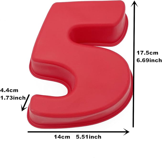 9 Pieces Middle Size Silicon Number Cake Moulds Silicone Cake Mold (6 inch)