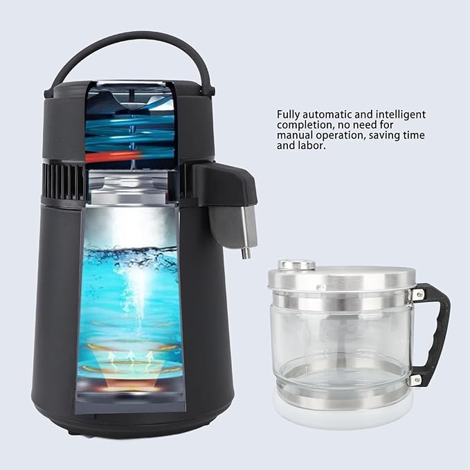 4L 1 Gallon Water Distiller Replacement Glass Carafe, Home Beauty Water Distiller Glass Jar Collection Bottle, Distilled Water Container for Majority