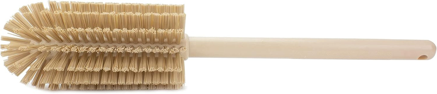 SPARTA Scrub Brush Bottle Brush, Dishwasher Safe Brush with Hanging Hole for Cleaning, Plastic, 16 Inches, Tan