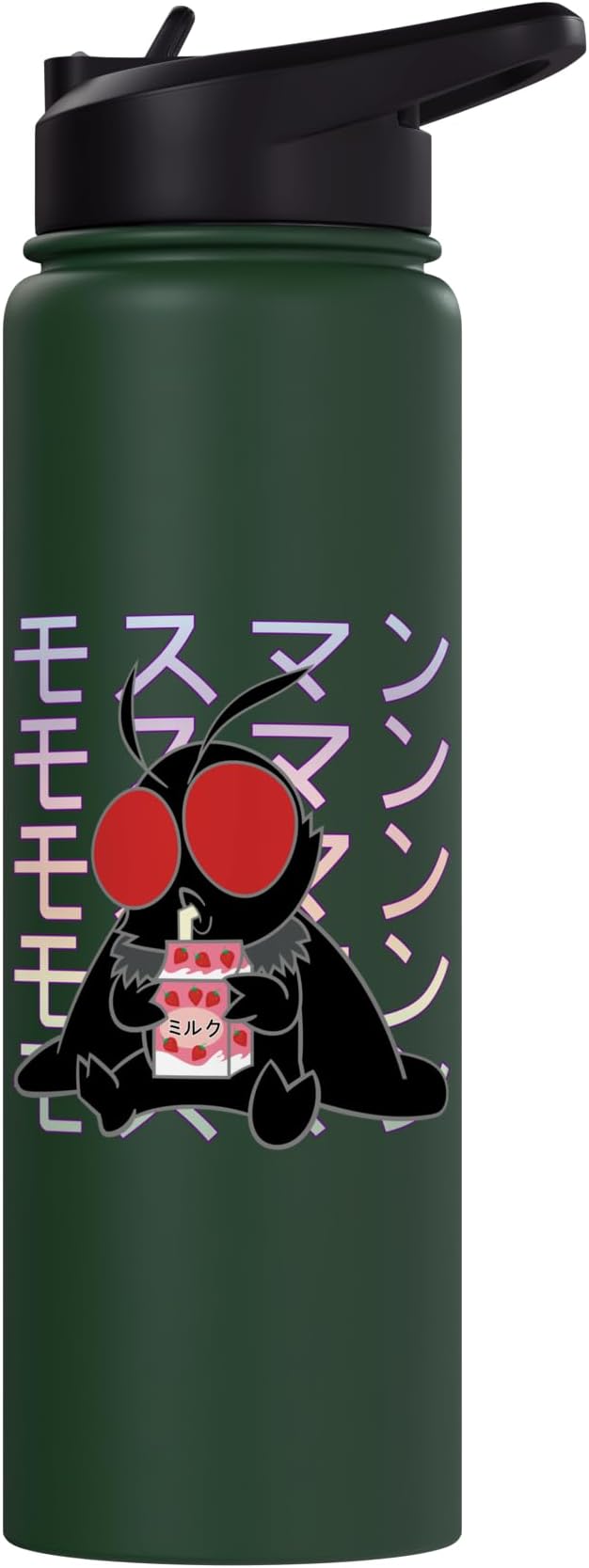 Mothman Kawaii Strawberry Milk Shake Carton Stainless Steel Insulated Water Bottle