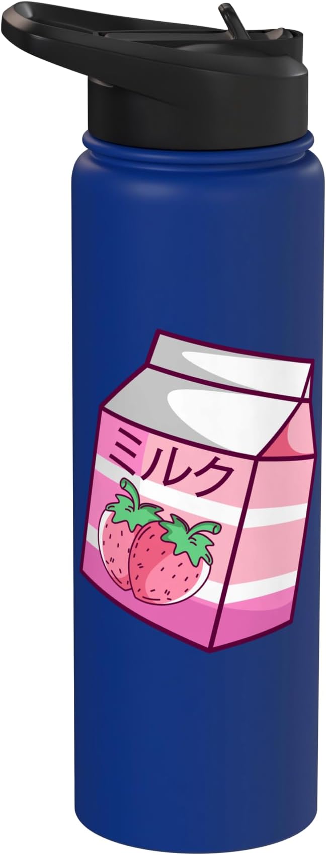Kawaii Japanese Pink Retro 90s Strawberry Milk Carton Stainless Steel Insulated Water Bottle