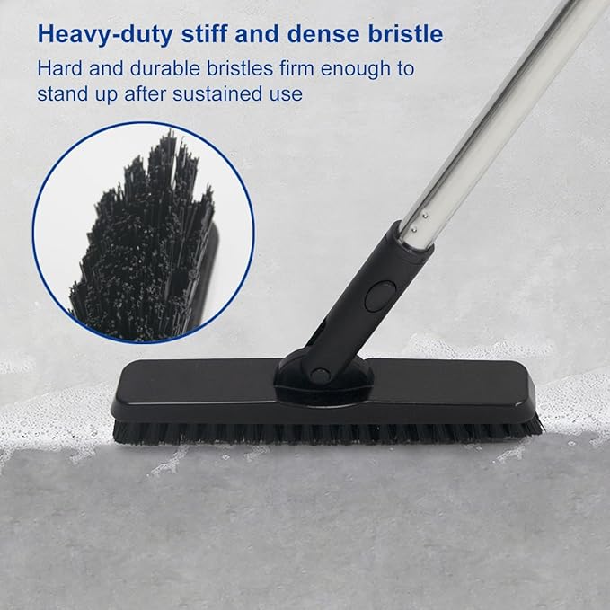 CELOX Grout Brush with Long Handle and Dish Brush with Soap Dispenser for Cleaning Pots, Dishes, Bowls, Gray
