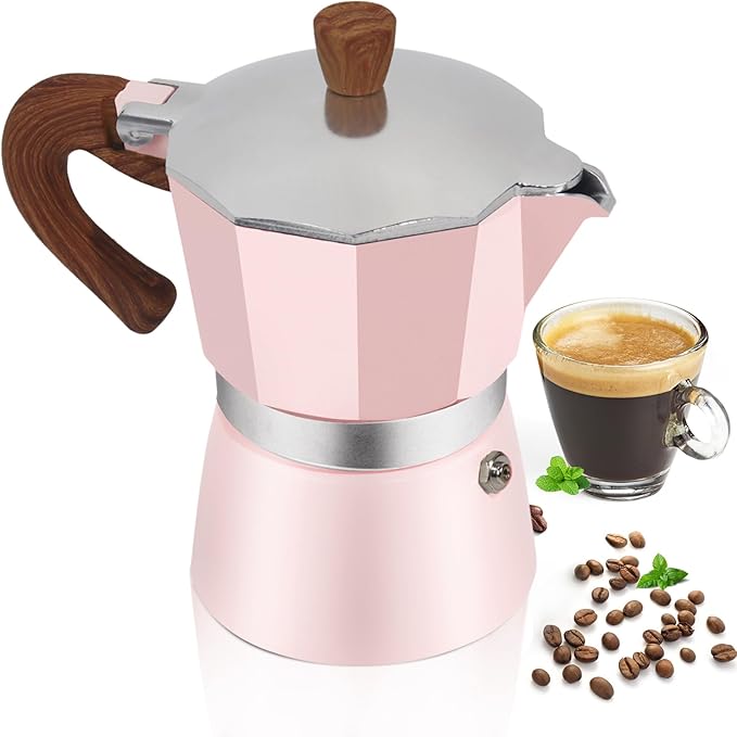 Aluminum 12 Cup 600ml Moka Pot Express Coffee Maker Stovetop Espresso Colorful Coffeemaker Italian Classic Style Brewing Greca Cafe Mocha Machine for Cafeteras Lover Camping Travel and Home Use 20oz