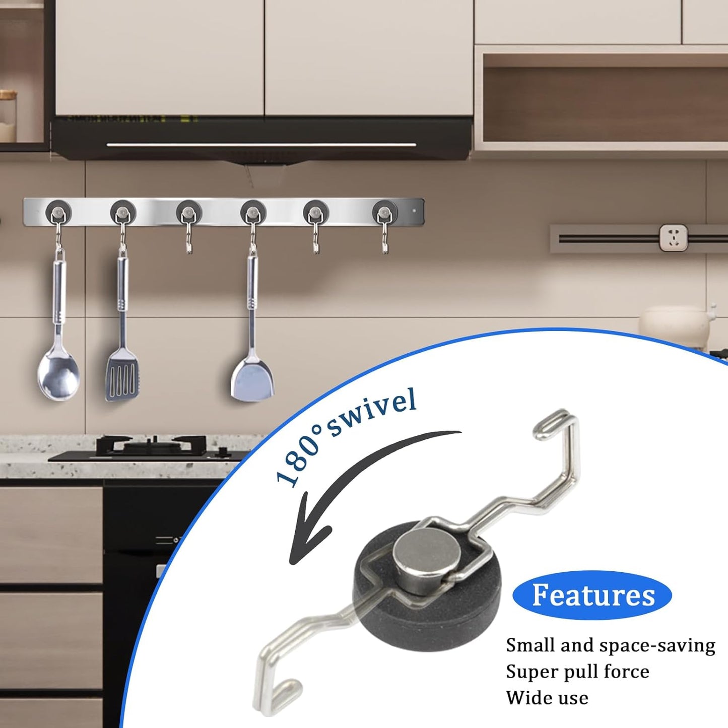 Heavy Duty Magnetic Hooks for Grill, Refrigerator & BBQ – 4-Pack Strong Magnet Hooks for Hanging Grill Tools, Kitchen Utensils, Towels & Outdoor Camping Accessories