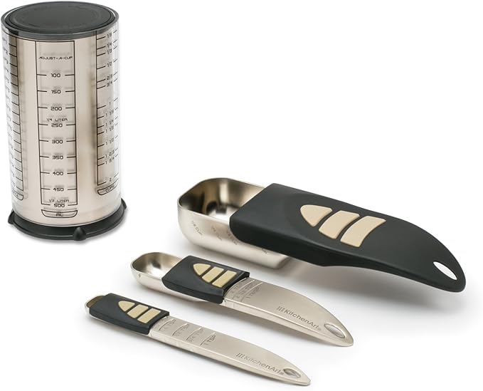 KitchenArt Baker’s Pro Adjust-A-Measure Set, 4-Piece, Satin
