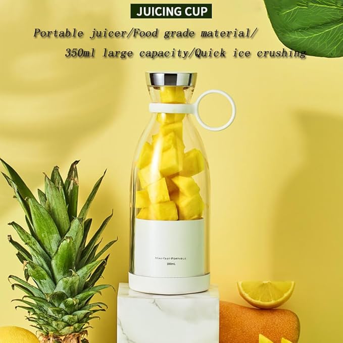 Portable Blender for Smoothies, Personal Small Smoothie Blender with 11.83 Oz/350ml for Shakes and Smoothies, Durable Stainless Steel Blades, Magnetic Charging, Convenient (White + Type-C Charging)